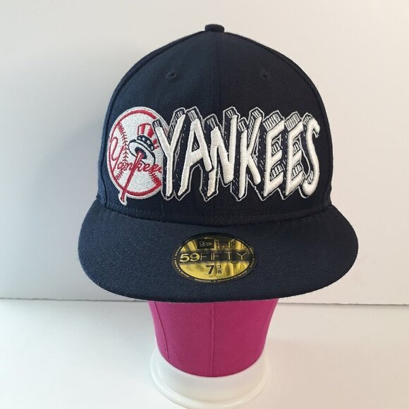 New Era 59Fifty New York Yankees MLB Wool Fitted Baseball Cap Hat 7 3/8 - Picture 1 of 14